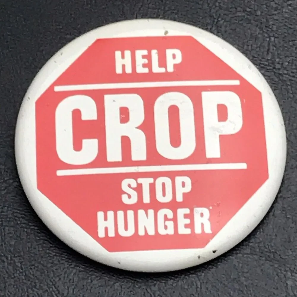 Help Crop Stop Hunger Vintage Pin Button Pinback